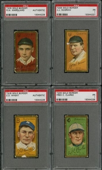 T205 Gold Bordered Collection of 34 Cards with Four PSA Graded